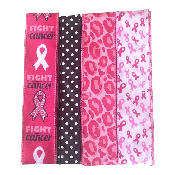 Faith Hope Cure Breast Cancer Awareness Wreath Kit | Pink Ribbon Bundle & Sign - Picture 2 of 6